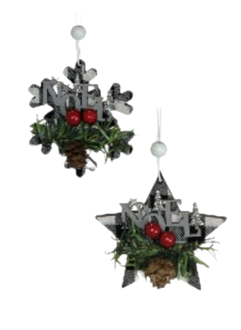 Assorted Plaid Saying Ornament, INDIVIDUALLY SOLD