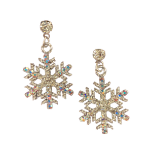 Iridescent Snowflake Dangle Earrings