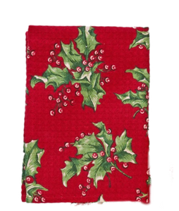 April Cornell Red Holly Tea Towel, INDIVIDUALLY SOLD