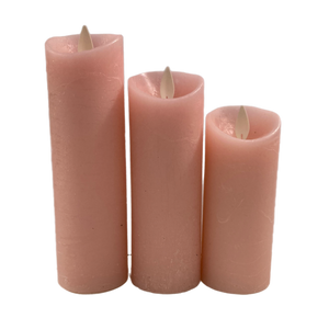 Assorted Slim Pillar Flameless Candle: Pink, INDIVIDUALLY SOLD