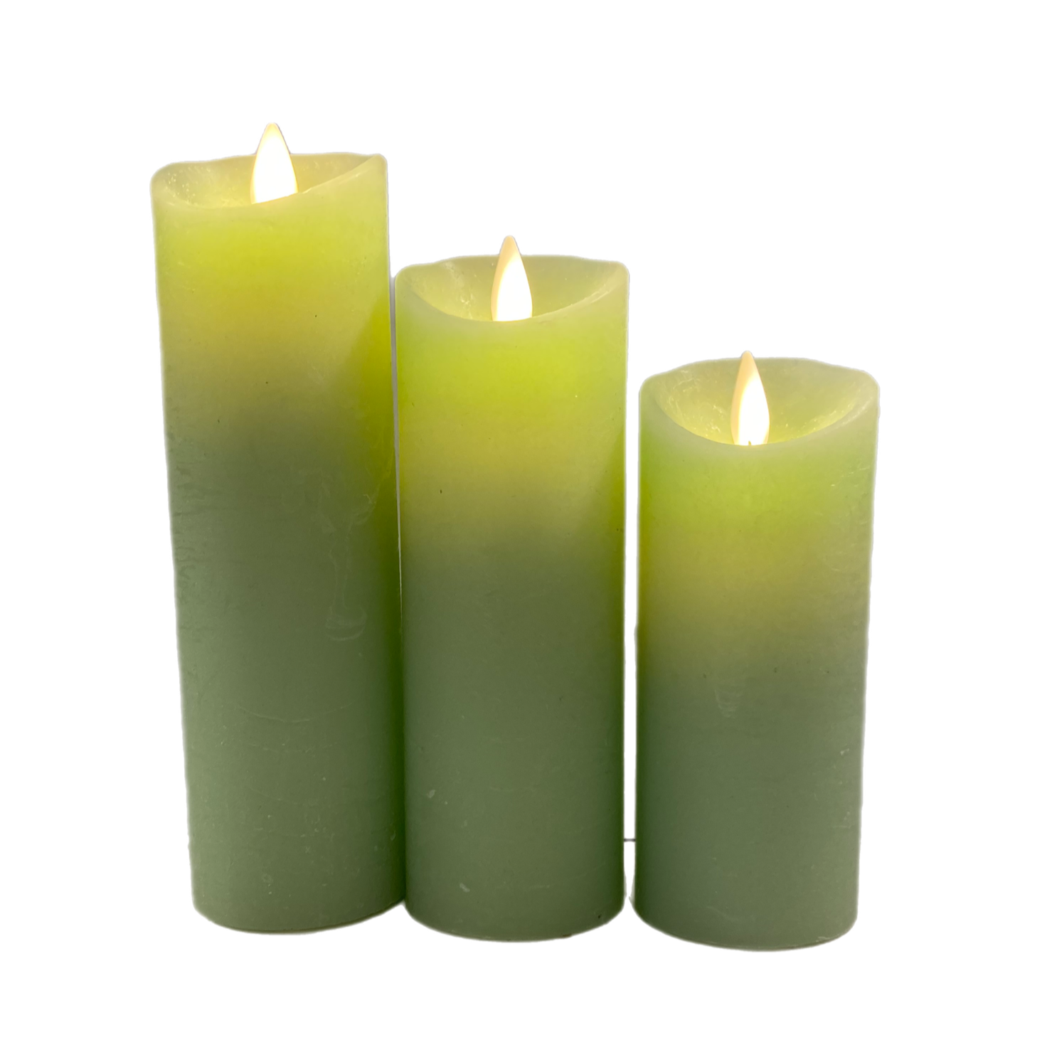 Assorted Slim Pillar Flameless Candle: Green, INDIVIDUALLY SOLD