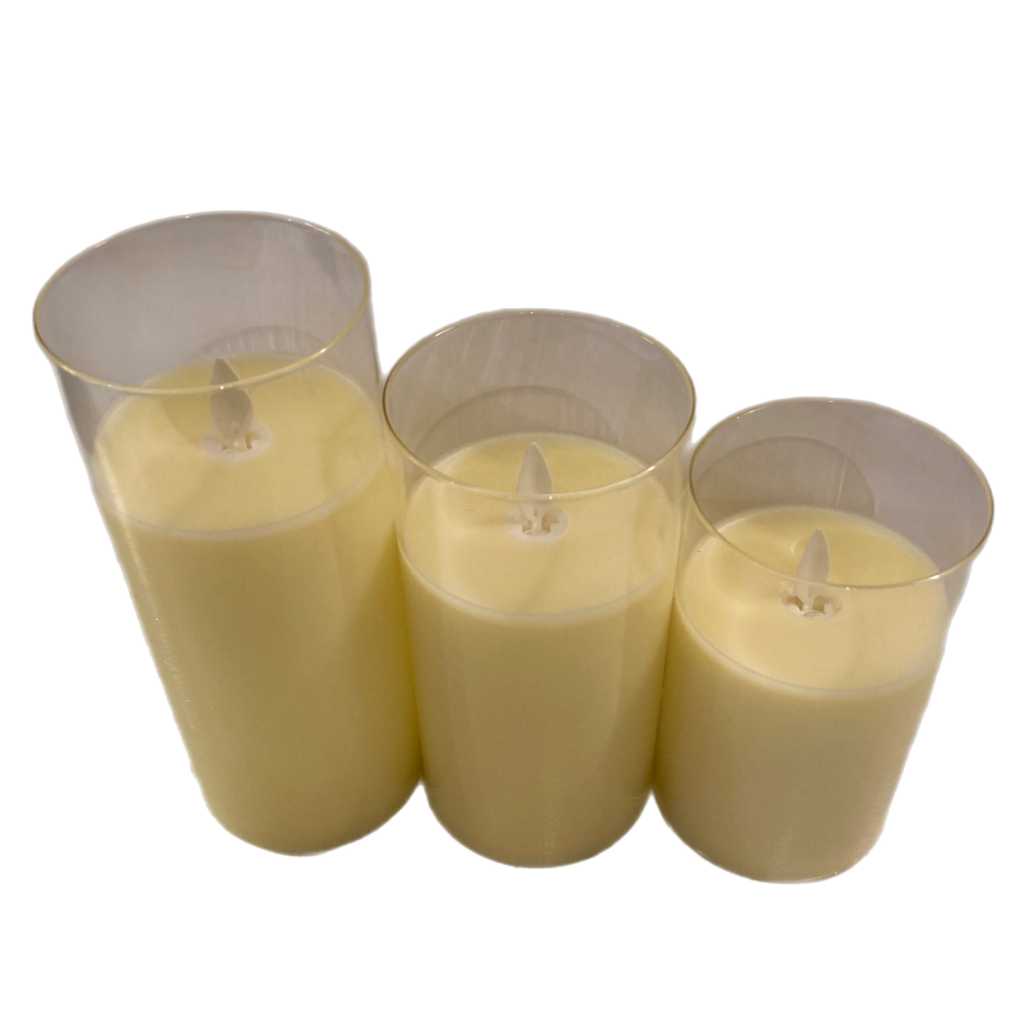 Assorted Wide Pillar Flameless Candle: Yellow, INDIVIDUALLY SOLD