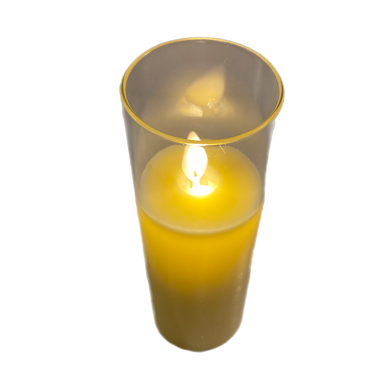 6" X 2" Slim Pillar Flameless Candle: Yellow