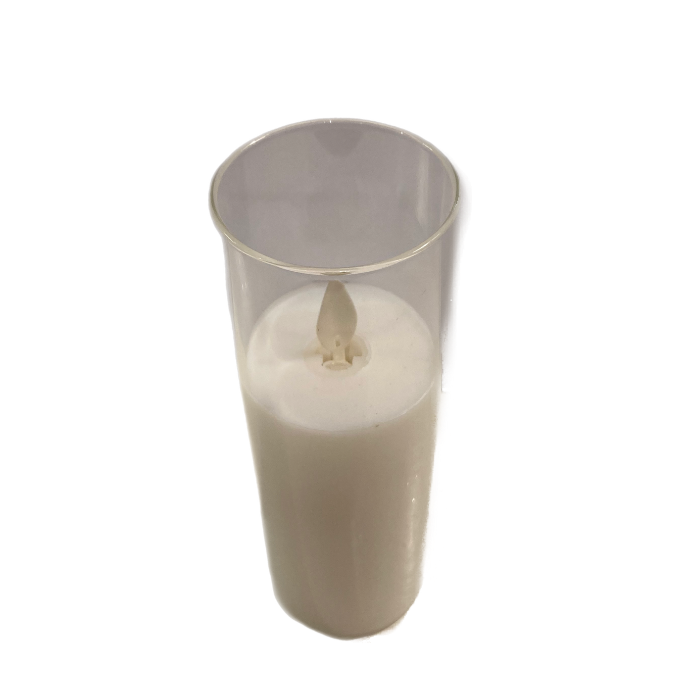 6" X 2" Slim Pillar Flameless Candle: Cream