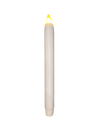 1" X 8.5" Taper Flameless Candle: White
