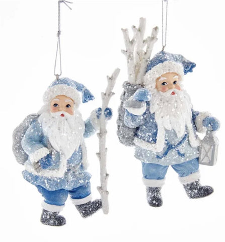 Assorted Blue Santa Ornament, INDIVIDUALLY SOLD