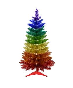 3' Rainbow Tinsel Christmas Tree NON LIT