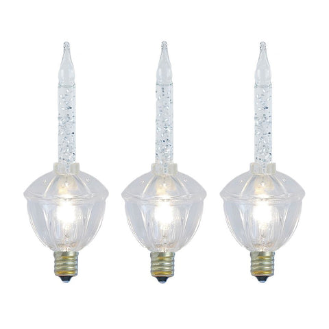Replacement Clear Silver Glitter Bubble Lights, Set Of 3