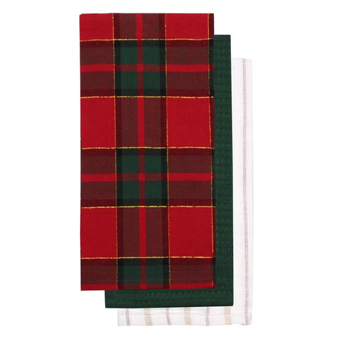 Red And Green Checkered Tea Towel, Set Of 3