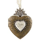 Sister Heart Locket Ornament