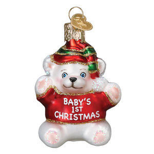 Baby's 1st Christmas Teddy Bear Ornament : Gender Neutral
