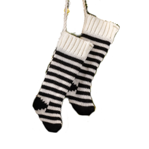 8" Large Black And White Stocking Ornament