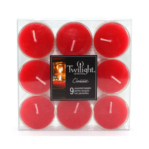 Set Of 9 Tealight Candles: Red