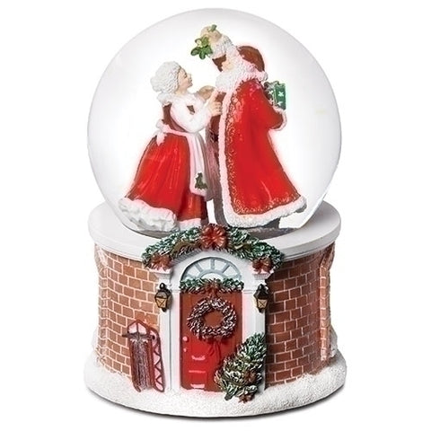 Mr. And Mrs. Claus Kissing Snowglobe