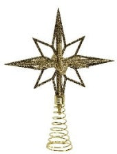 9.5" 8 Point Non Lit Gold Moravian Star Tree Topper