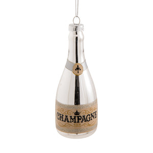 Silver Champagne Bottle Ornament