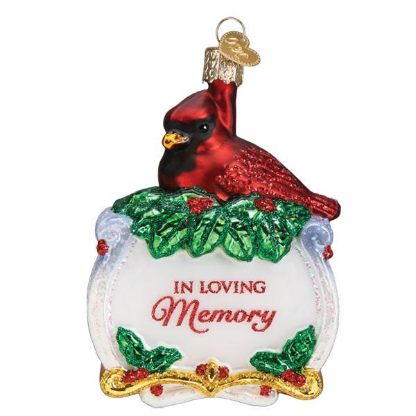In Memoriam With Cardinal Ornament
