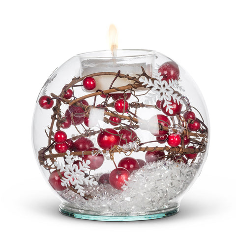 Red Berry Tealight Candle Holder