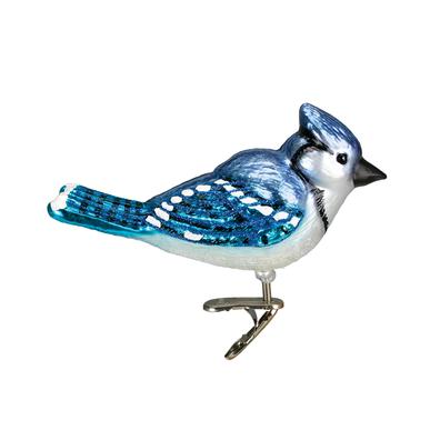 Bright Blue Jay Clip On Ornament