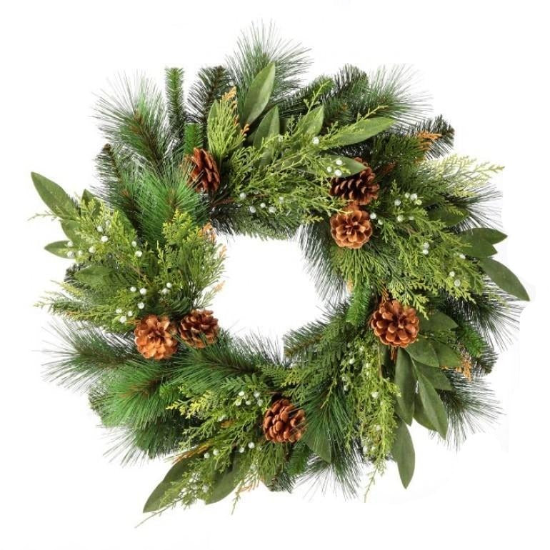 24" Juniper Pinecone Wreath