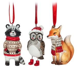 Assorted Woodland Animal Ornament, INDIVIDUALLY SOLD
