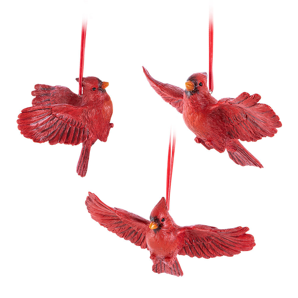 Assorted Cardinals In Flight Ornament, INDIVIDUALLY SOLD