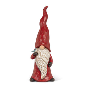 Gnome With Bird Figurine