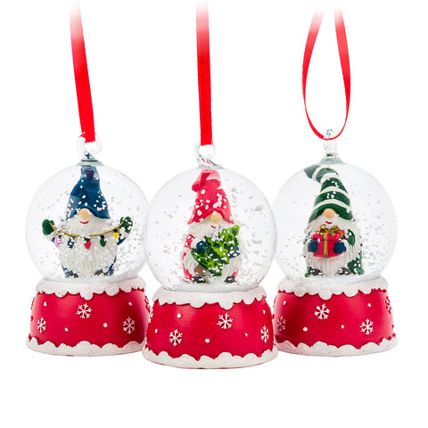 Assorted Mini Gnome Snowglobe Ornament, INDIVIDUALLY SOLD