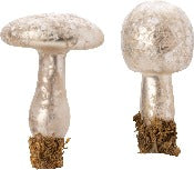 Assorted Silver Mushroom Clip On Ornament, INDIVIDUALLY SOLD