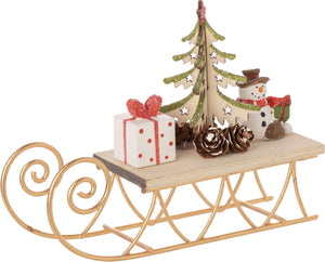 4.25" Natural Sleigh With Gifts Figurine
