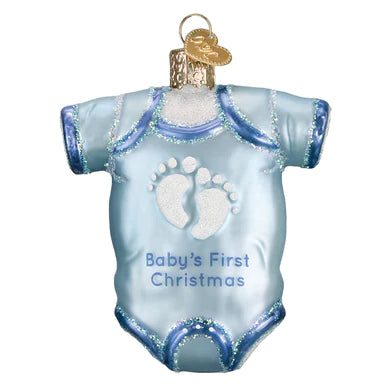 Baby's 1st Christmas Onesie Ornament: Boy