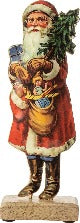 8.5" Small Santa With Tree Cut Out Figurine