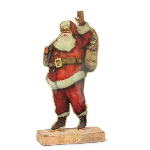 11" Small Standing Santa Wooden Figurine