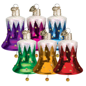 Assorted Snow Covered Bell Ornament, INDIVIDUALLY SOLD