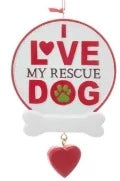 I Love My Rescue Dog Ornament