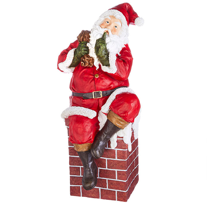 3' Santa In Chimney Figurine