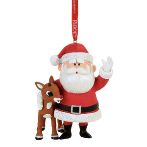 Santa With Rudolph Ornament