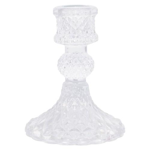 Depression Glass Taper Candle Holder: SMALL CLEAR