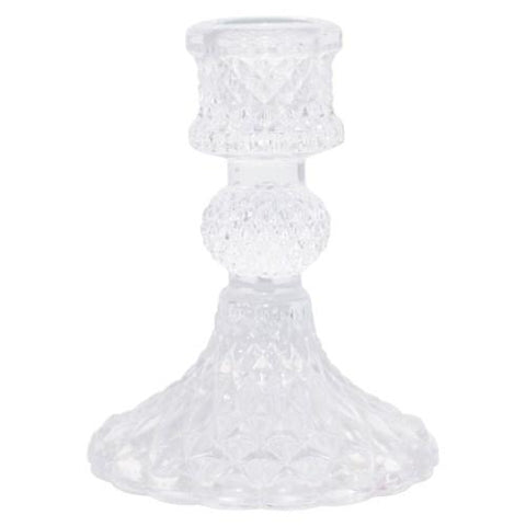 Depression Glass Taper Candle Holder: SMALL CLEAR