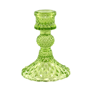 Depression Glass Taper Candle Holder: SMALL LIME
