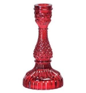 Depression Glass Taper Candle Holder: LARGE RED