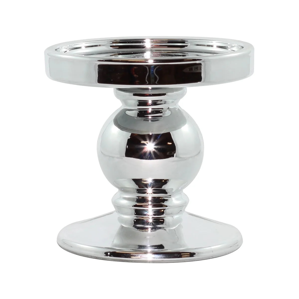 Pillar Candle Holder: LARGE SILVER
