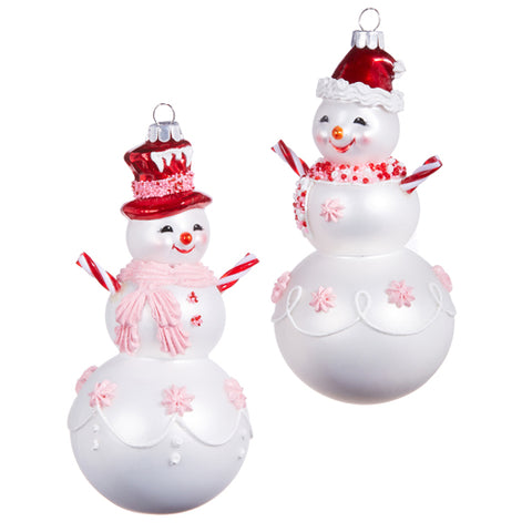 Assorted Peppermint Snowman Ornament, INDIVIDUALLY SOLD