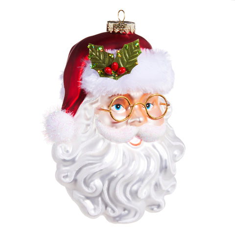 Santa Head With Glasses Ornament