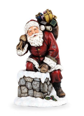 2' Santa In Chimney Figurine
