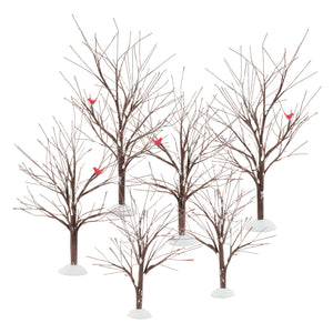 Village Accessory: Bare Branch Trees, Set Of 6