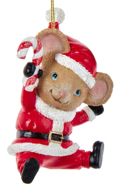 Mouse With Candy Cane Ornament