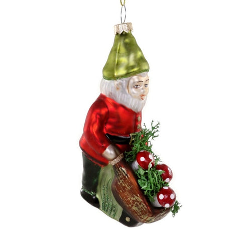Gnome With Wheelbarrow Ornament