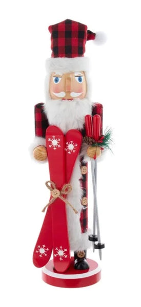 15" Santa Skier Nutcracker