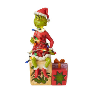 Grinch With Gift Figurine